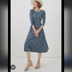 Pact Fit & Flare Blue Floral Dress Size XXL